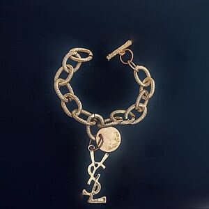 Yves Saint Laurent Gold Logo Link Bracelet